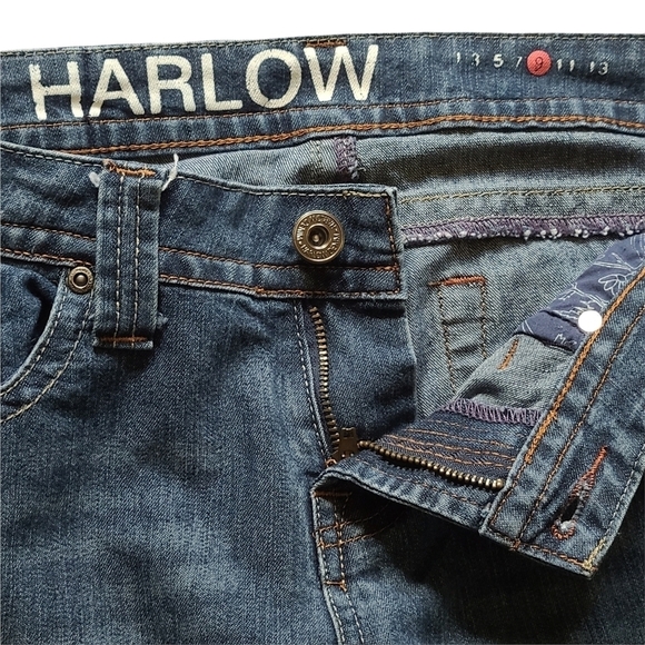 Harlow blue denim jean capris cutoffs  clamdiggers - Picture 3 of 11